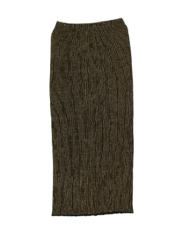 VINTAGE Womens Maxi Skirt W26 Small Gold Striped relaxed fit skirt