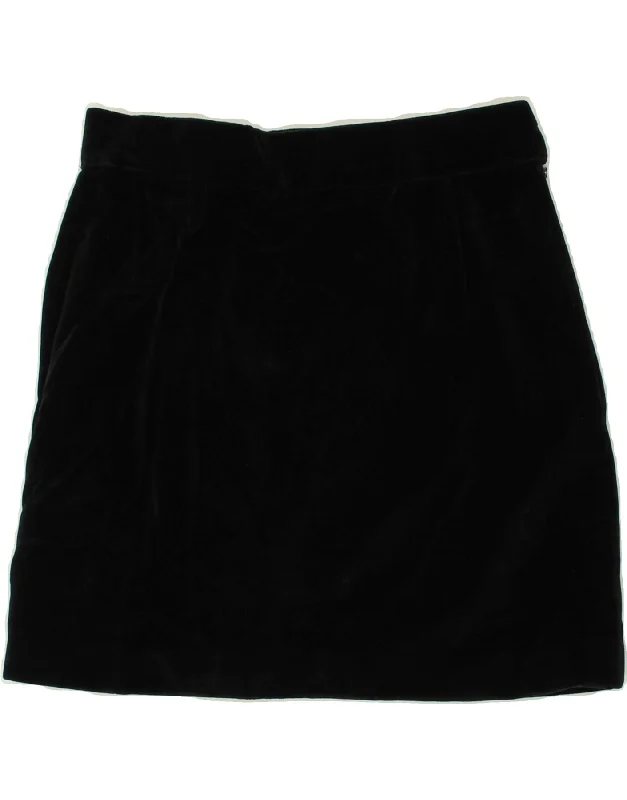 VINTAGE Womens Mini Skirt W28 Medium Black cashmere skirt rich