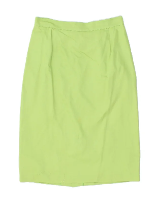 VINTAGE Womens Pencil Skirt IT 44 Medium W28  Green Cotton summer skirt style