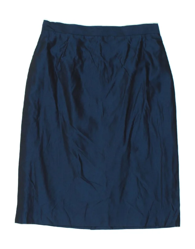VINTAGE Womens Pencil Skirt W26 Small Blue chiffon skirt airy