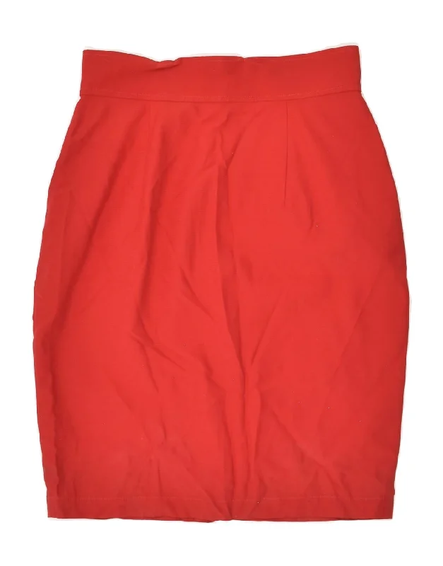 VINTAGE Womens Pencil Skirt W28 Medium  Red Acetate cashmere skirt fine