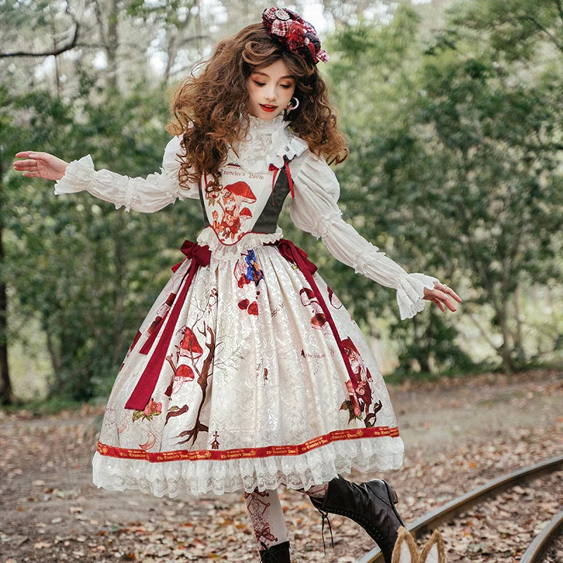 Zhijinyuan~Vintage Lolita Slim Corset Skirt lace skirt feminine