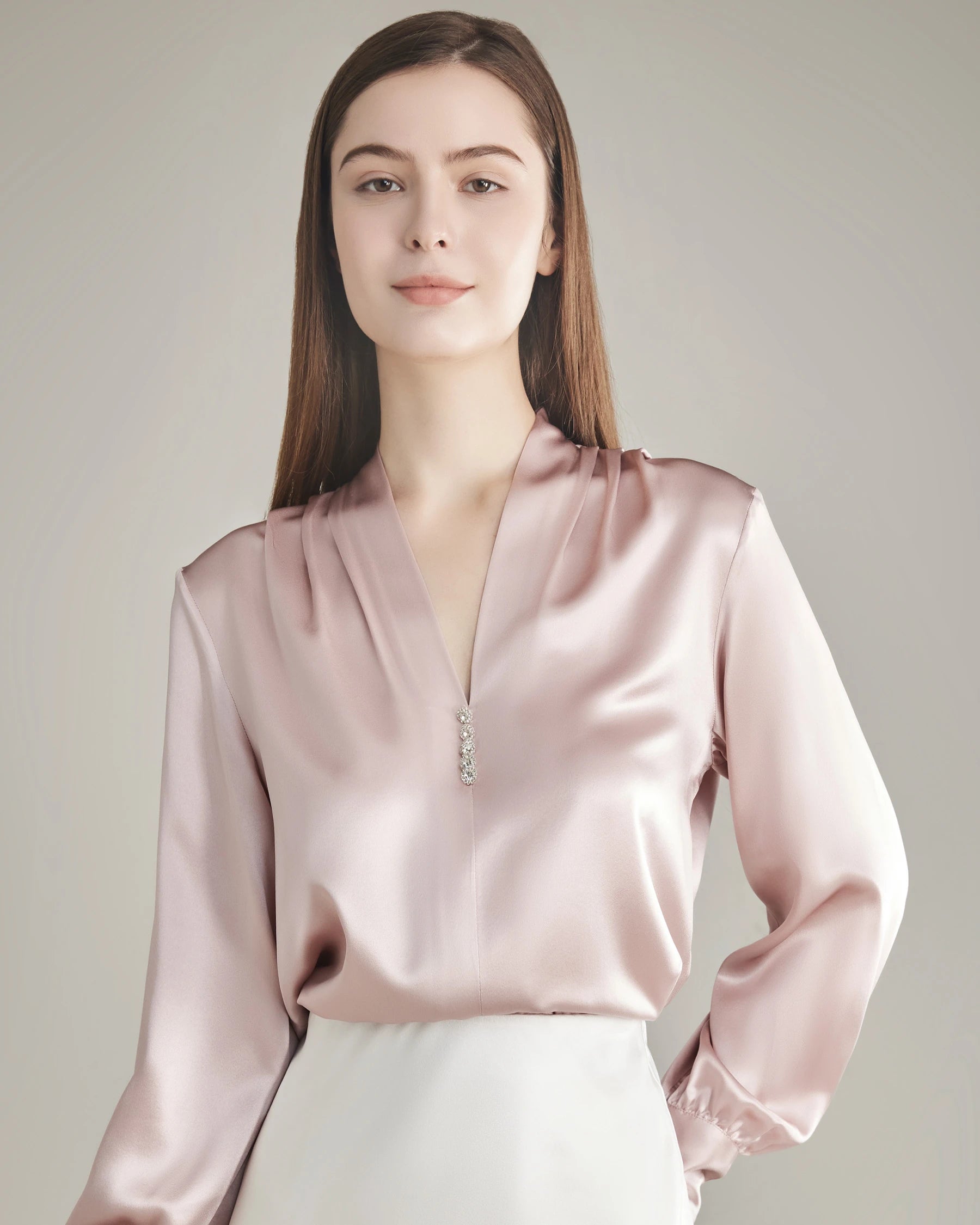 100% Silk Shirt Silk Blouse Chic Silk Short Sleeve Shirt