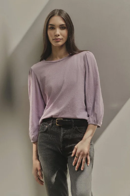 ANETTE PUFF SLEEVE TEE Silk Blend Satin Velvet