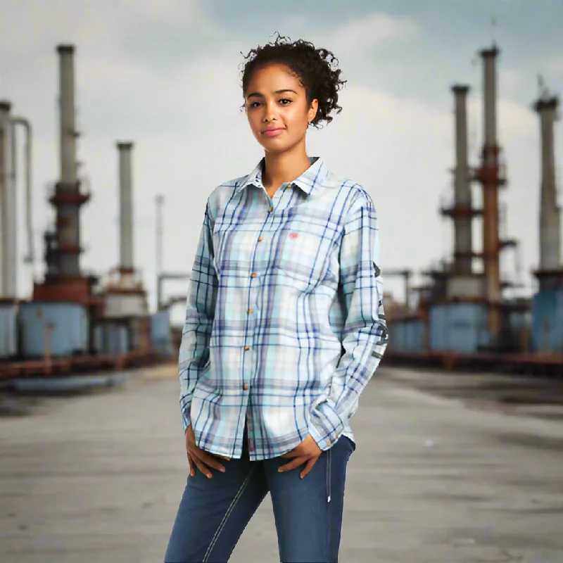 Ariat FR FR Sabine Aqua Sky Work Shirt 10039657 Modern Casual Short Sleeve