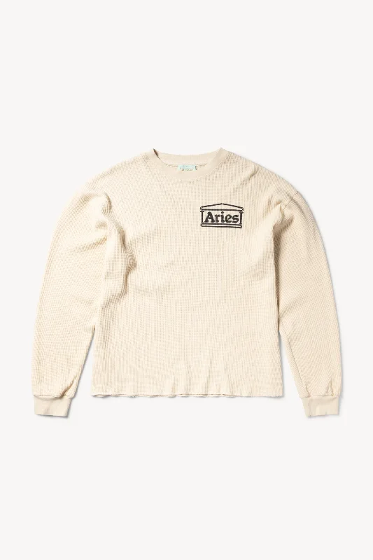 Waffle LS Tee Graphic Embroidered Appliqued