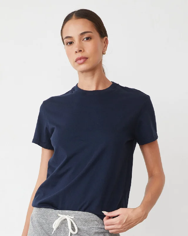 Basic Crew Neck Tee Welt Pockets Slit Pockets Flap Pockets