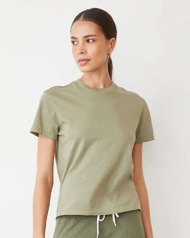 Basic Crew Neck Tee Knit Fabric Woven Fabric Fleece Fabric