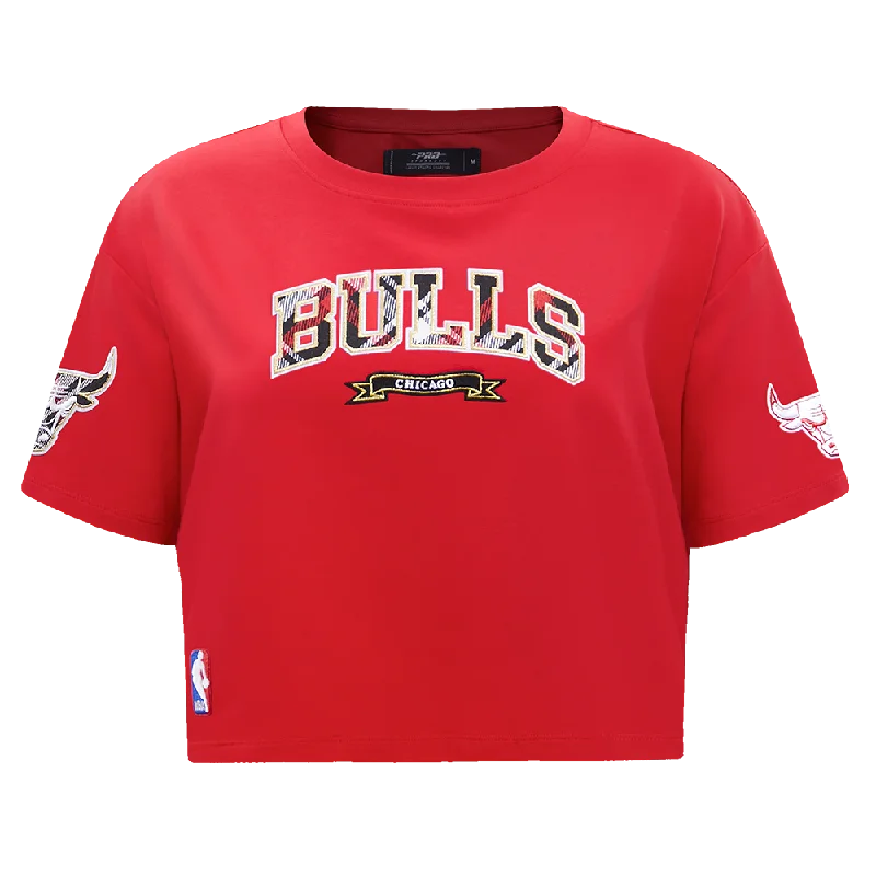 NBA CHICAGO BULLS PRO PREP SJ BOXY TEE (RED) Rayon Fabric Velvet Fabric Corduroy Fabric