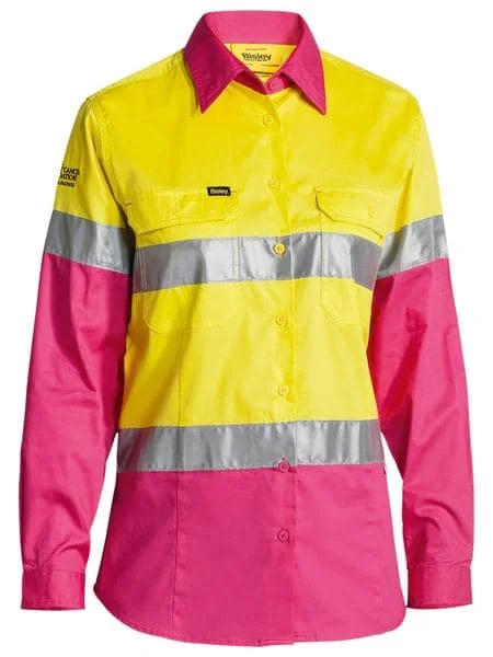 Bisley Women's 3M Taped Hi Vis Cool Lightweight Shirt (BL6696T) Stylish Short Sleeve Polo
