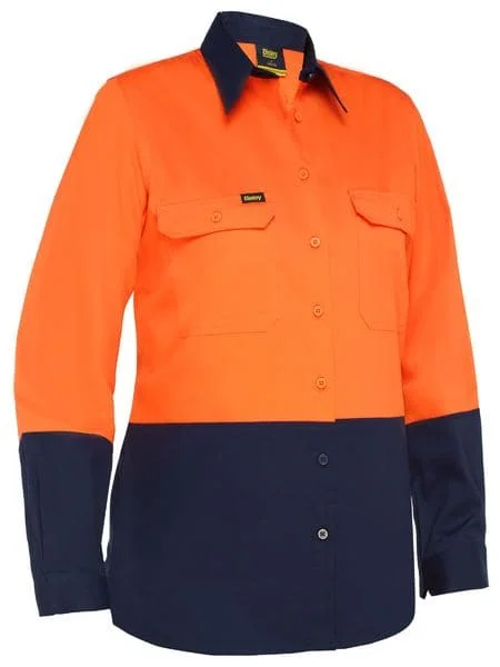 Bisley Women's Cool Lightweight Hi Vis Drill Shirt (BL6895) Elegant Silk Short Shirt