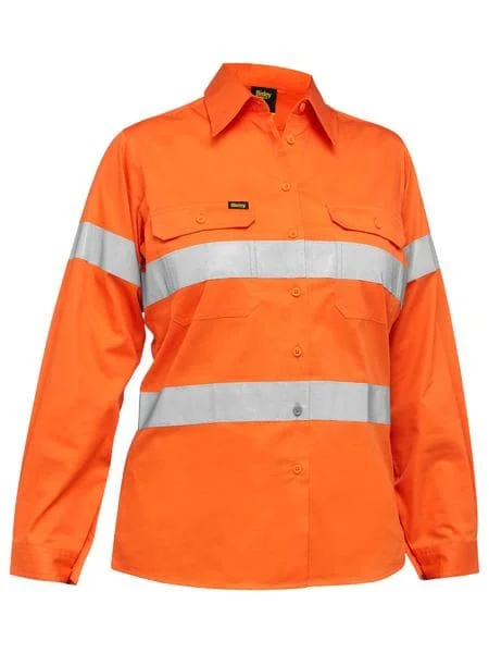 Bisley Women's Taped Hi Vis Cool Lightweight Drill Shirt (BL6897) Fashionable Plaid Short Sleeve Bisley Women's Taped Hi Vis Cool Lightweight Drill Shirt (BL6897) Fashionable Plaid Short Sleeve