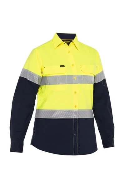 Bisley Womens X Airflow™ Hi Vis Taped Stretch Ripstop Shirt (BL6491T) Classic Solid Short Shirt Bisley Womens X Airflow™ Hi Vis Taped Stretch Ripstop Shirt (BL6491T) Classic Solid Short Shirt