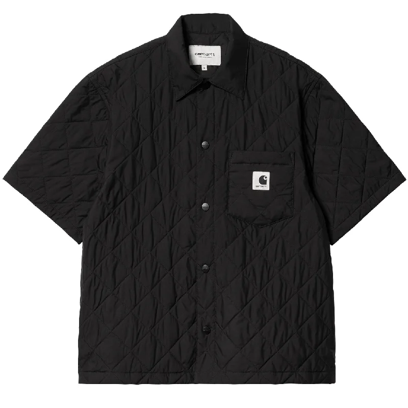 Carhartt WIP Womens Laurens Shirt Jac Black Cozy Cotton Short Tee