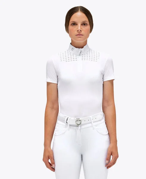 Cavalleria Toscana CT Ladies Piquè Zip Competition Shirt Cozy Plain Short Sleeve