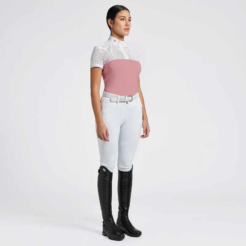 Cavalleria Toscana CT Perforated Ladies Competition Shirt Fashionable Short Sleeve Vest