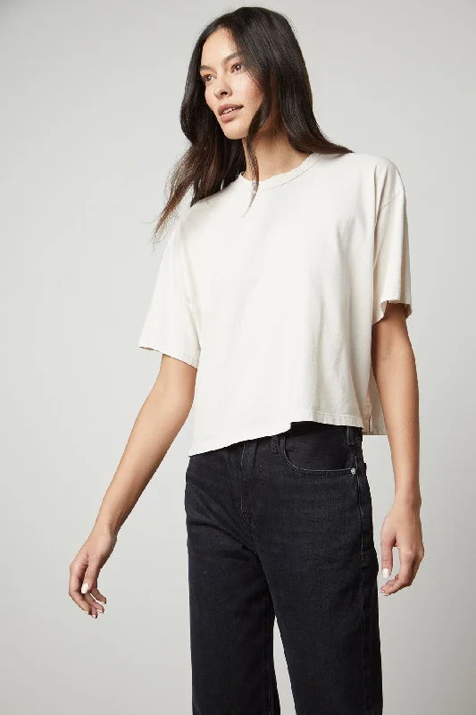 CLARAH CREW NECK TEE Terry Blend Velvet Blend Canvas Blend