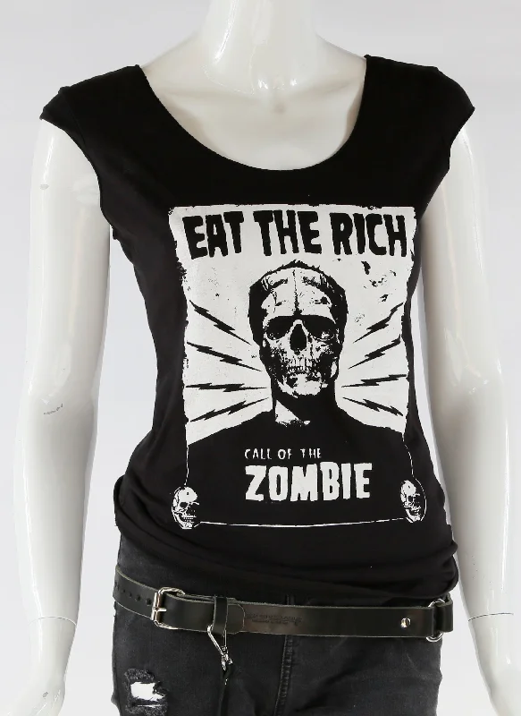 Eat The Rich Women's Tee Rayon Velvet Corduroy