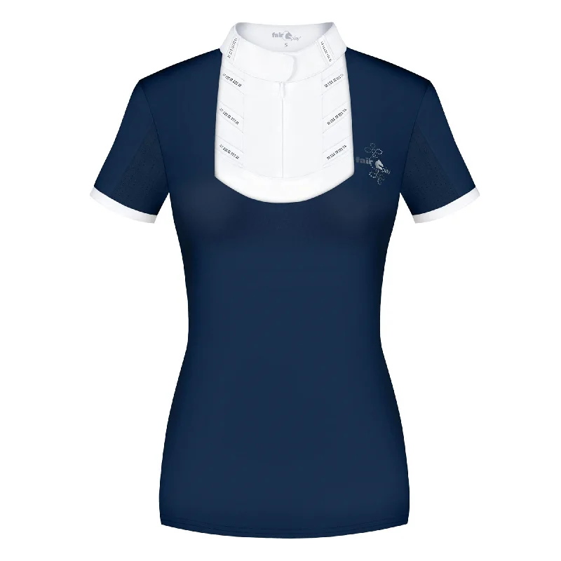 Fair Play Ladies Competition Shirt INGRID, Navy Classic Casual Short Sleeve