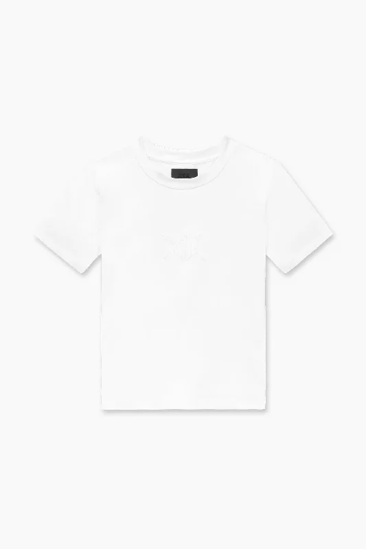 FLORA TEE | WHITE Wool Fabric Cashmere Fabric Tweed Fabric