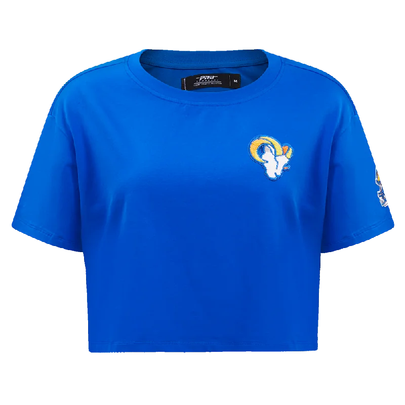 NFL LOS ANGELES RAMS CLASSIC WOMEN'S BOXY TEE (ROYAL BLUE)