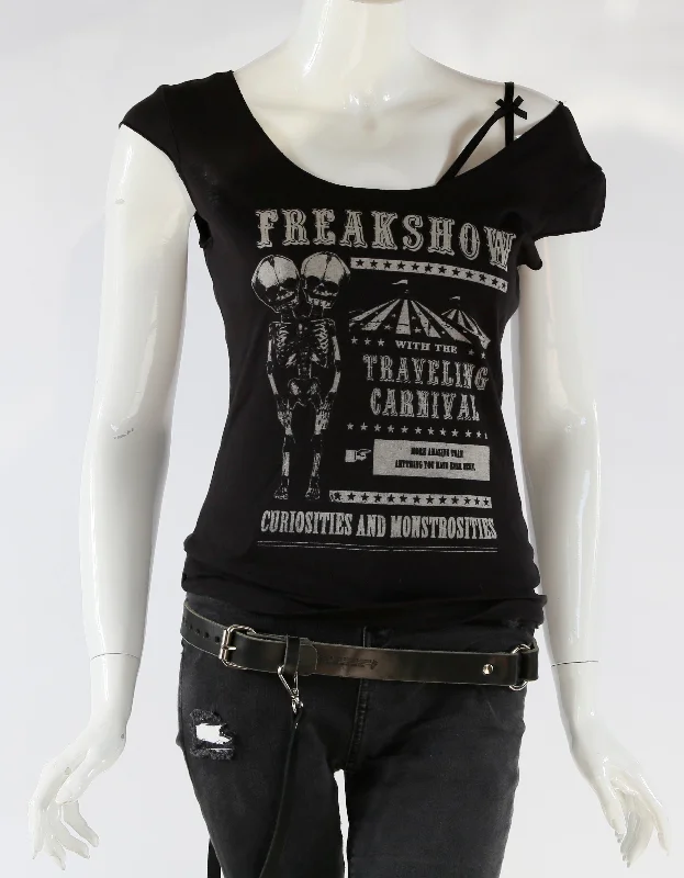 Freakshow Women's Tee Mesh Canvas Denim