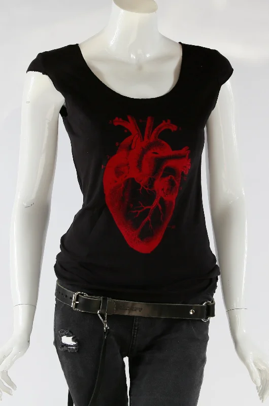 Graphic Heart Women's Tee Elasticated Padded Insulated