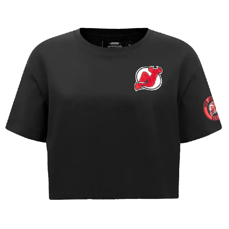 NHL NEW JERSEY DEVILS CLASSIC WOMEN'S BOXY TEE (BLACK)