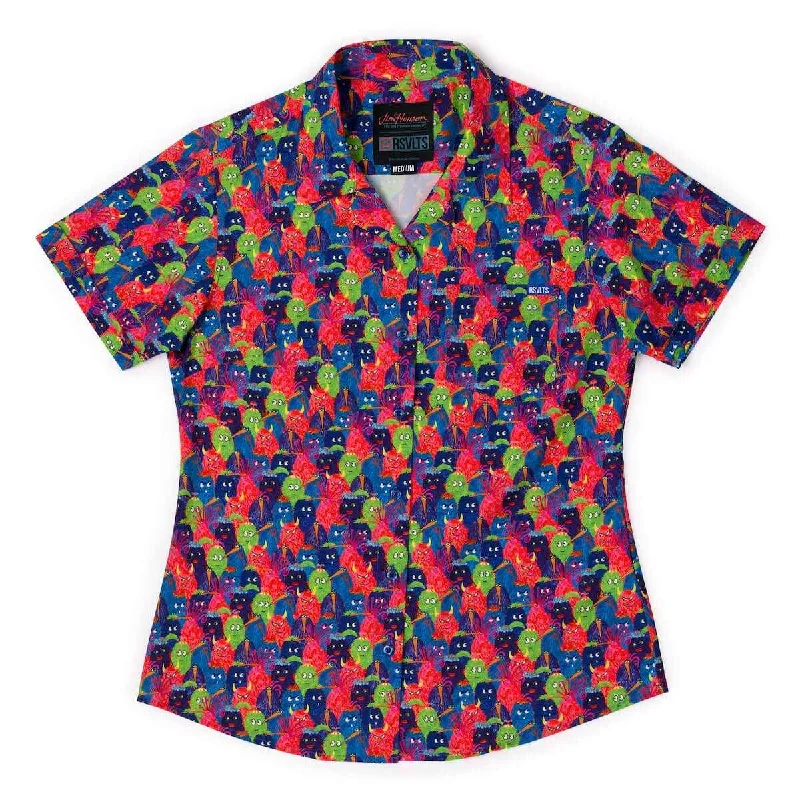 Jim Henson "Curious Creatures" – Women's KUNUFLEX Short Sleeve Shirt Casual Button-Up Short Tee Jim Henson "Curious Creatures" – Women's KUNUFLEX Short Sleeve Shirt Casual Button-Up Short Tee