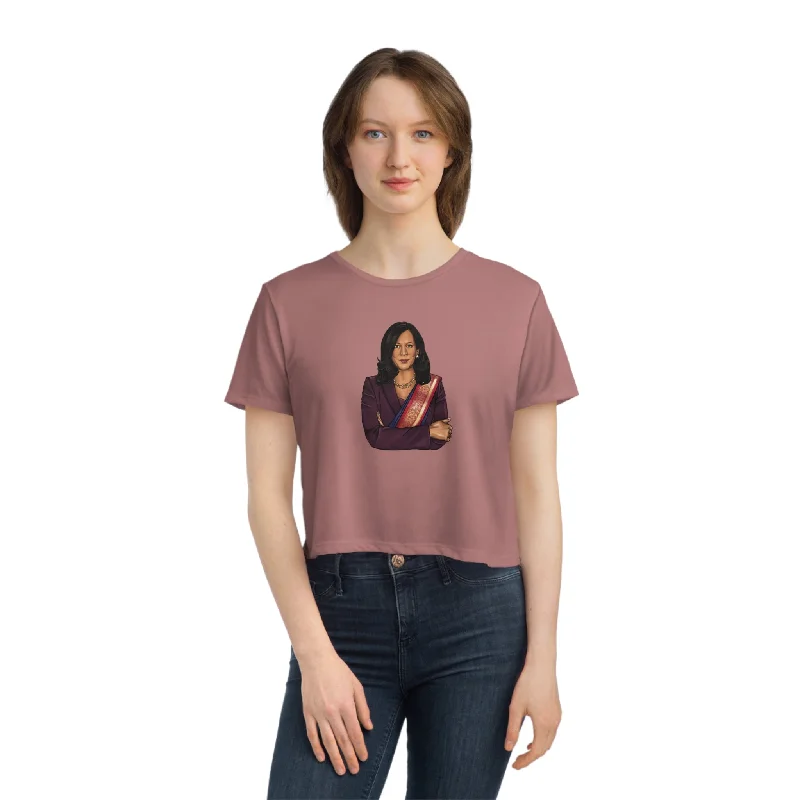 Kamala Flowy Cropped Tee Hooded Caped Shawl Collar