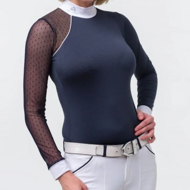 Women´s Long Sleeve Show Shirt Modern Dame Chic Button-Up Short Shirt