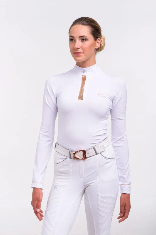 Women´s Long Sleeve Show Shirt Rose Gold Relaxed Fit Short Shirt