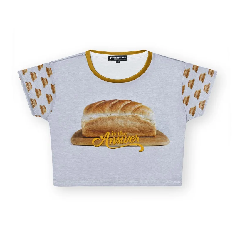 Loaf is the Answer Womens Crop Tee Casual Formal Business