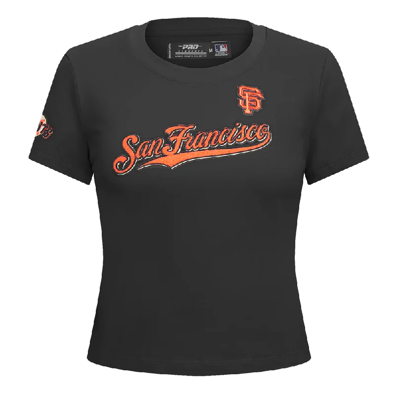 MLB SAN FRANCISCO GIANTS CLASSIC WOMEN'S SLIM FIT TEE (BLACK) Machine Wash Dry Clean Hand Wash