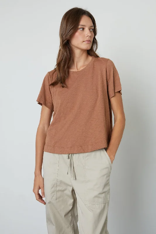 LULA COTTON SLUB SWING TEE Zippered Buttoned Snapped