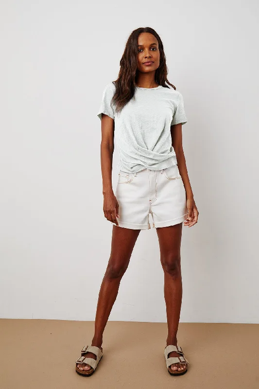MELLI TWIST FRONT TEE Anti-Pilling Machine Wash Handmade