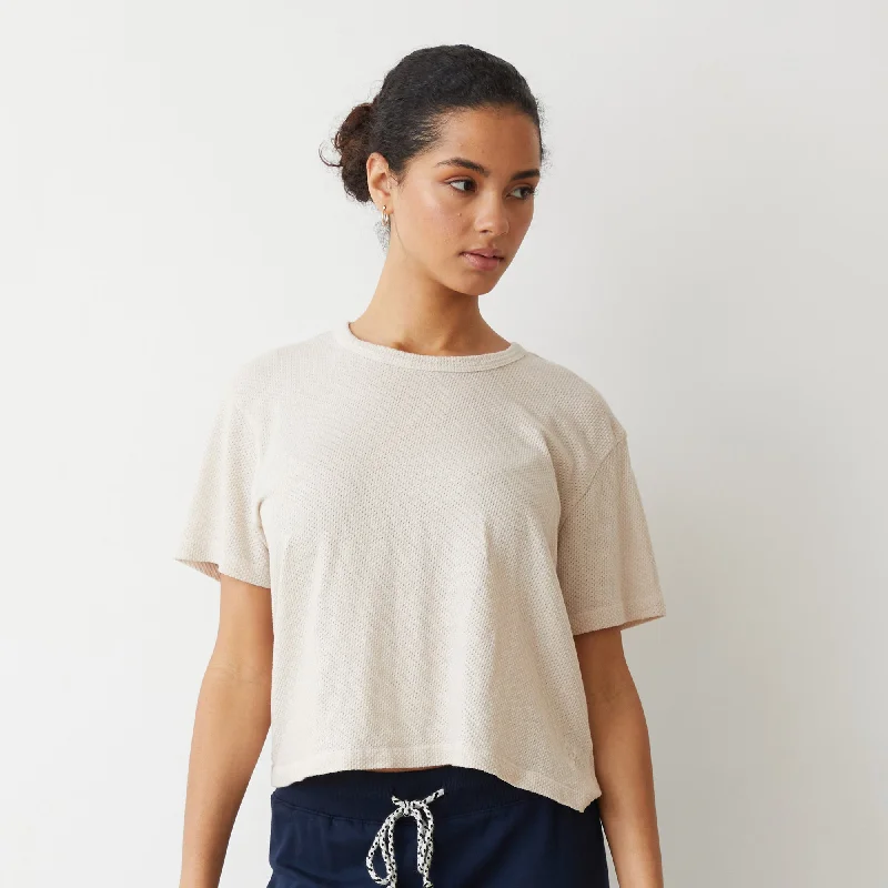 Mesh Athletic Tee Solid Color Striped Floral