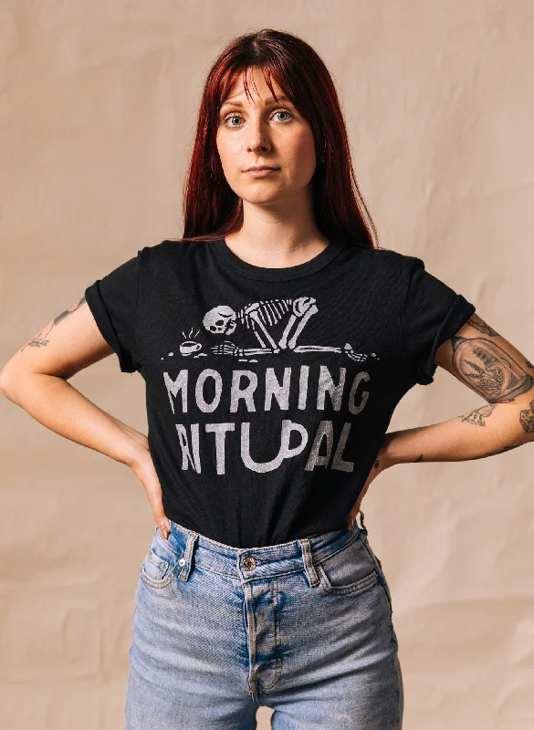 Morning Ritual Coffee Tee Striped Floral Plaid