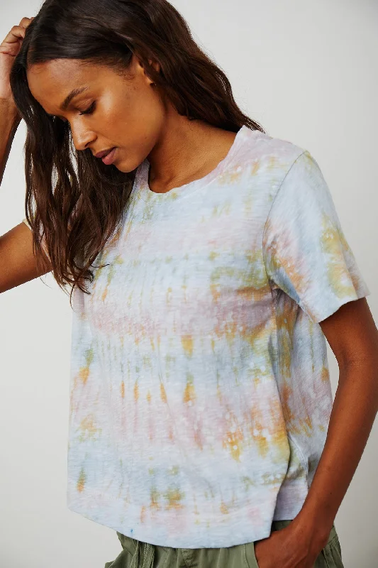 ODETTA TIE DYE TEE Solid Color Striped Floral