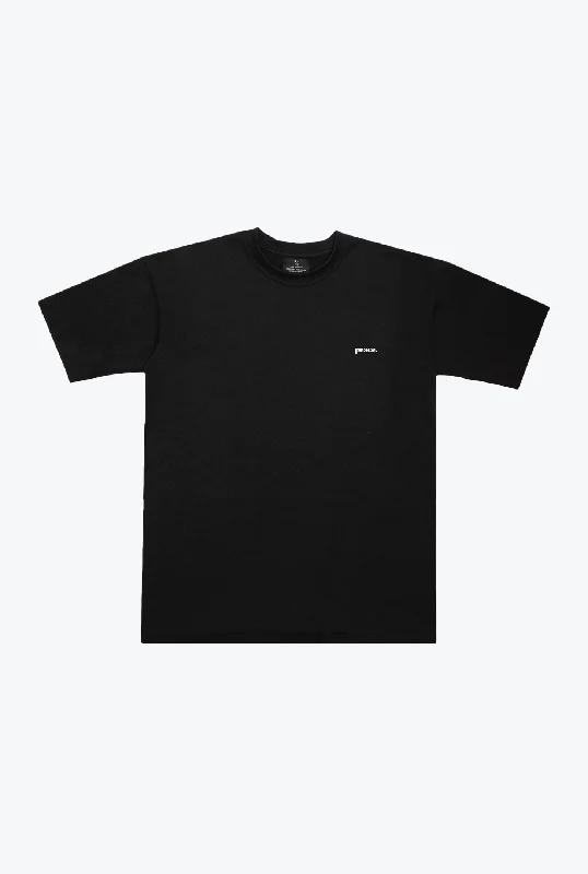 Peace Basics Heavyweight T Shirt - Black Casual Ruffle Short Shirt