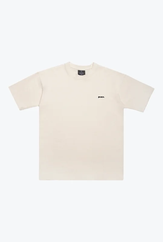 Peace Basics Heavyweight T Shirt - Ivory Cozy Loose Fit Short Sleeve