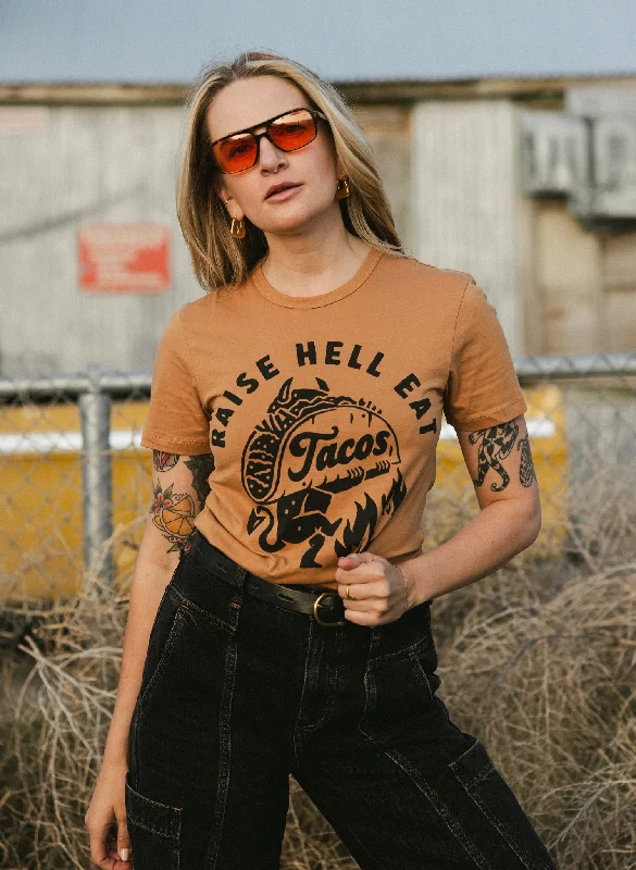 Raise Hell Eat Tacos Tee Hooded Caped Shawl Collar