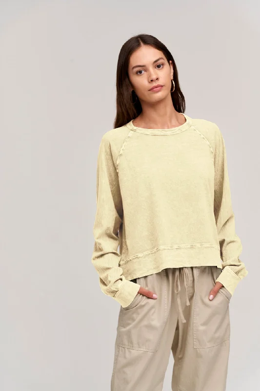 SHAYLEN MINERAL JERSEY TEE Spandex Blend Rayon Blend Denim Blend