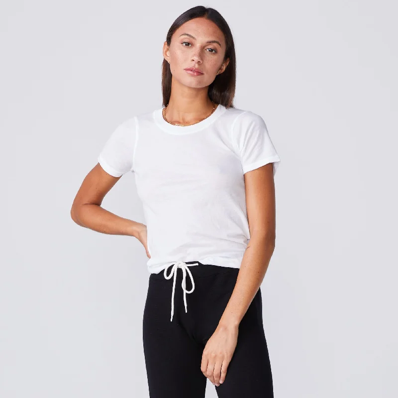 Super Fine Jersey Fitted Crew Neck Tee Print Jacquard Patchwork