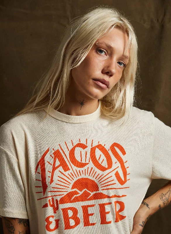 Tacos & Beer Tee Denim Fabric Leather Fabric Suede Fabric