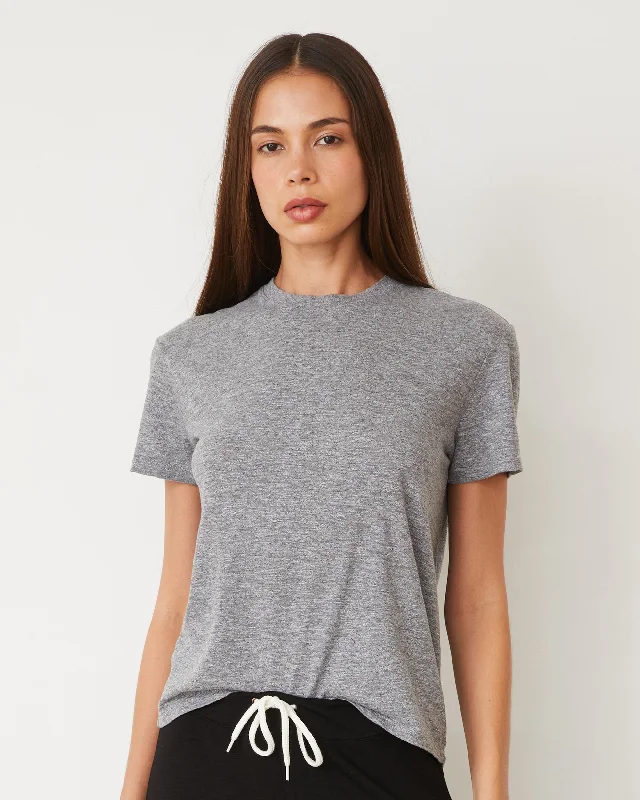 Textured Tri-Blend Basic Crew Neck Tee Mesh Fabric Canvas Fabric Denim Fabric