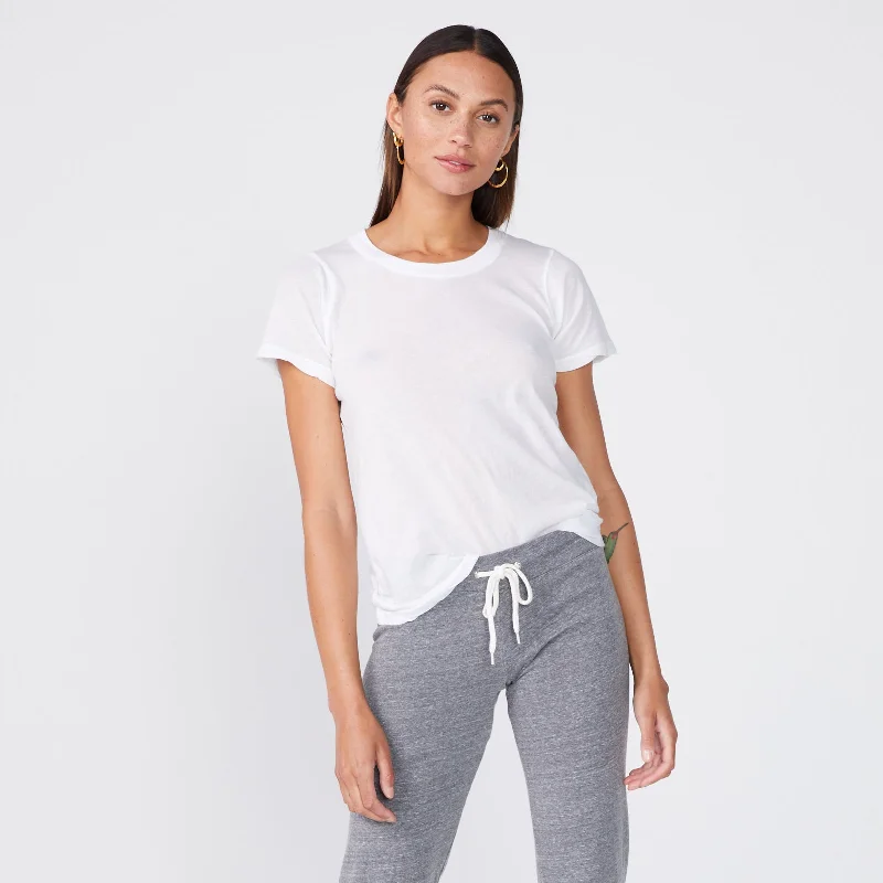 Tissue Fitted Crew Neck Tee Polka Dot Checkered Tartan