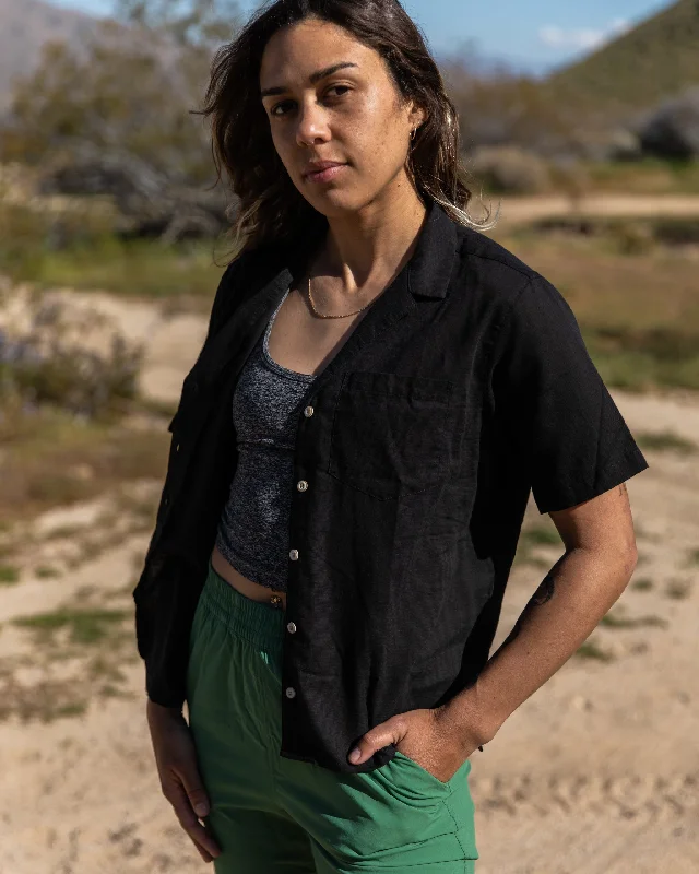 W's Verano Camp Collar Shirt Classic Short Sleeve Blouse