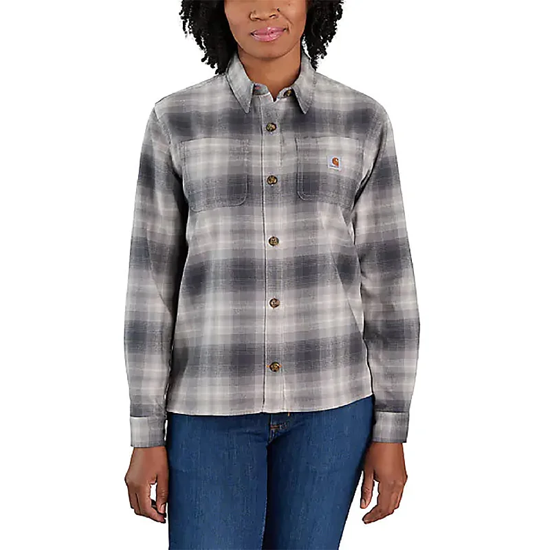 Women's Flannel Long-Sleeve Plaid Shirt 105574