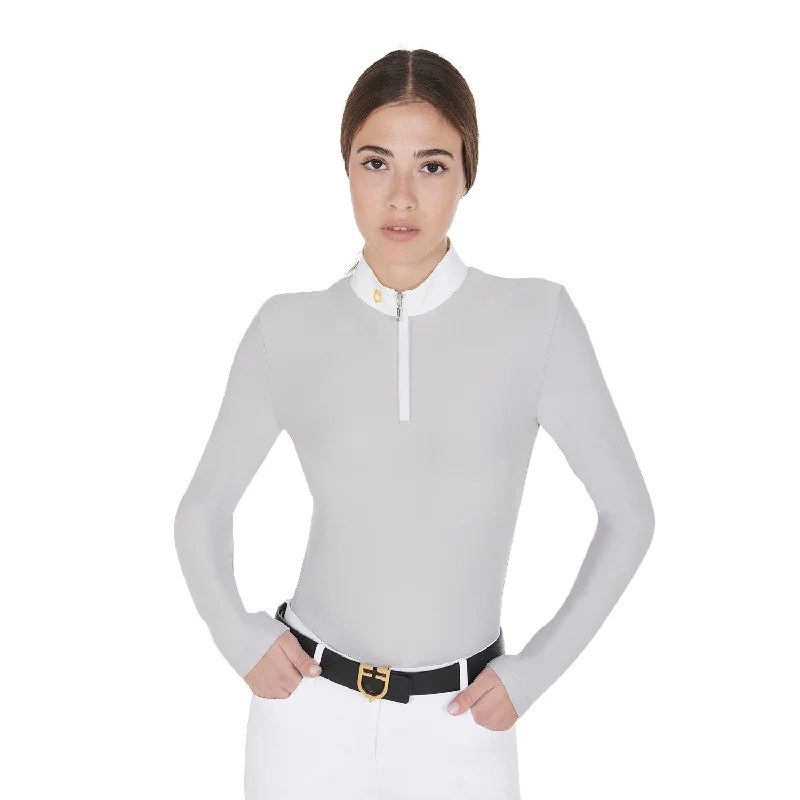 WOMEN'S LONG SLEEVE SHOW SHIRT IN TECHNICAL FLEECE Relaxed Fit Short Sleeve Top